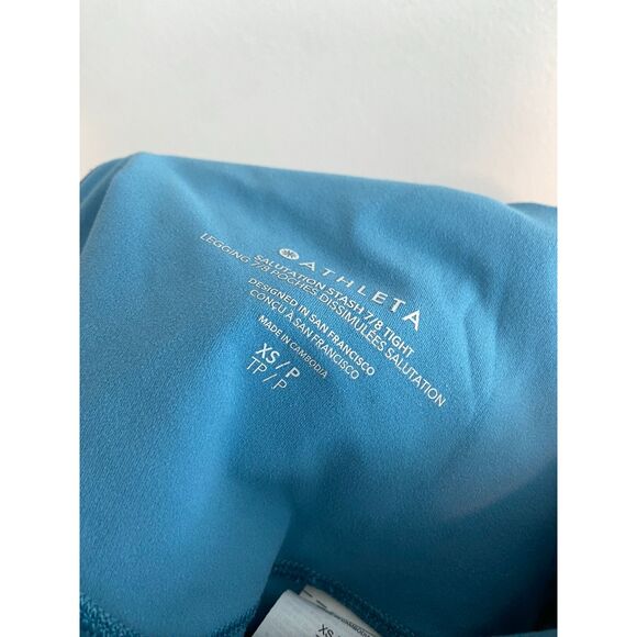 Athleta Salutation Stash Pocket 7/8 Tight Cottage Blue XS P - Picture 6 of 6
